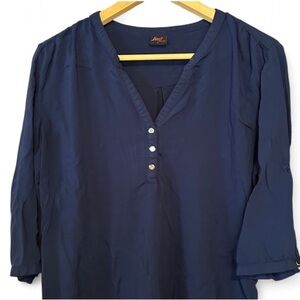 Inso Navy Button-Up Blouse